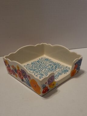 Pioneer Woman Flea Market Floral 7 in Square Napkin Holder Country Farmhouse